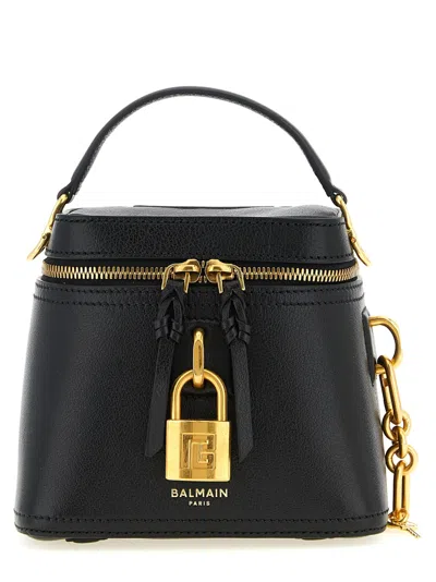 Balmain Black Pulse Bucket Bag In Purple