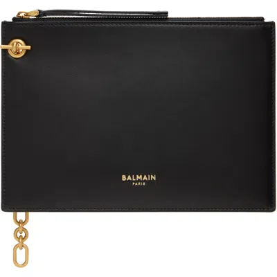 Balmain Black Pulse Zipped Clutch