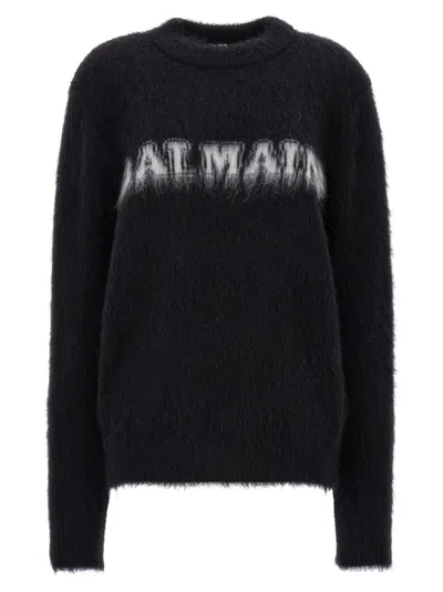 Balmain Black Round Neck Sweater