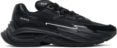 Balmain Black Run-row Leather Sneakers
