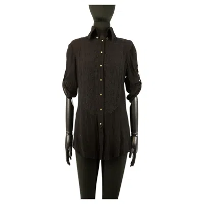 Pre-owned Balmain Black Shirt With Brass Detail