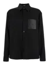Balmain Black Shirt With Classic Collar And Logo Detail On The Pocket In Black