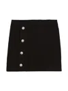 Balmain Black Short Skirt With Buttons In Black