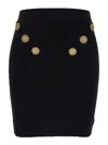 Balmain Black Short Skirt With Jewel Buttons