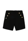 Balmain Black Shorts For Baby Boy With Logo In Black