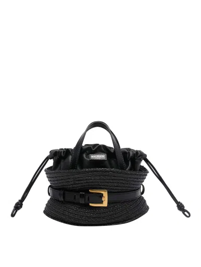 Balmain Black Shuffle Bag In Blue