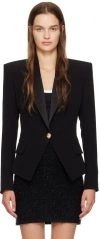 Balmain Cotton-blend Single-breasted Blazer In 0pa Noir