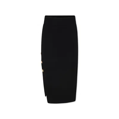 Balmain Kids' Black Skirt For Girl With Logo