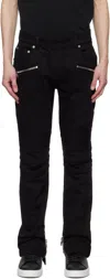 Balmain Cotton Blend Black Denim Jeans With Multi-pocket Design In 0pa Noir