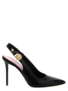 Balmain Eva 95 Calf Leather Slingback Pumps In Black