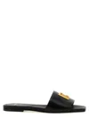 Balmain Dafne Logo-plaque Leather Slides In Black