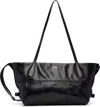 Balmain Black Small Track Zips Calfskin Bag In Black