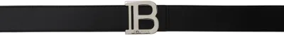 Balmain Black Smooth Leather B Belt In 0pa Noir