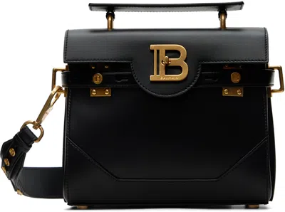 Balmain Black Smooth Leather B-buzz 23 Bag In 0pa Noir