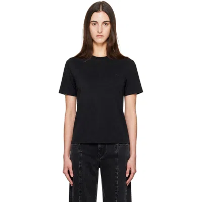 Balmain Black S/s Mini Embroidered Jersey T-shirt In Eap Noir/noir