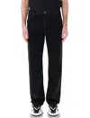 Balmain Regular Fit Denim Jeans With Chain Button Closure In Black