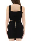 Balmain Black Viscose Cotton Tops In Black