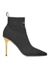 Balmain Black Stretch Knit Crewneck Ankle Boots In Black