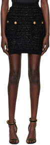 Balmain Black Studded Miniskirt In 0pa Noir