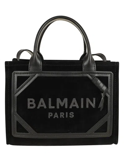 Balmain Black Suede B-army Shopper