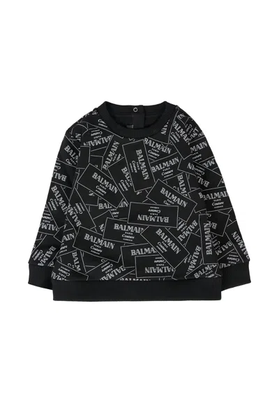 Balmain Kids' Black Sweatshirt For Baby Boy With Logo