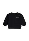 Balmain Black Sweatshirt For Baby Girl With Logo In Black