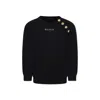 Balmain Black Sweatshirt For Girl With Logo In Black
