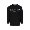 Balmain Black Sweatshirt For Girl With Logo In Black