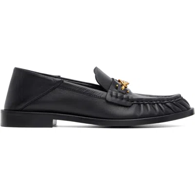 BALMAIN BLACK SYNC SMOOTH LEATHER LOAFERS