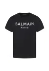 Balmain Black T-shirt For Girl With Logo In Black