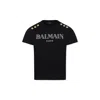 Balmain Black T-shirt For Kids With Logo In Black