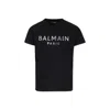 Balmain White T-shirt For Kids With Logo In Black