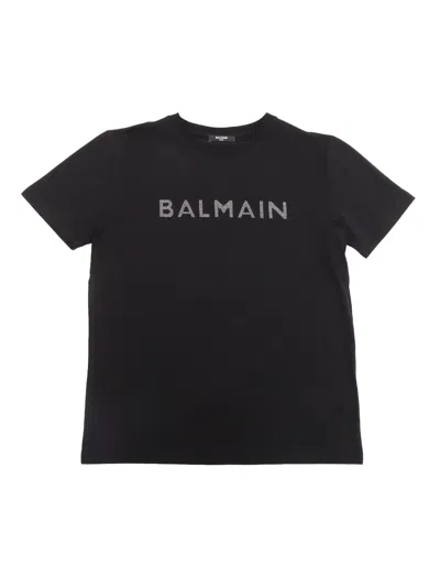 Balmain Kids' Black T-shirt With Logo