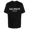 Balmain Black Crewneck T-shirt With Logo Lettering On The Front In Black
