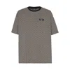 Balmain Grey T-shirt With Logo Applied On The Chest And All-over Labyrinth Motif In Cotton Man In Gray