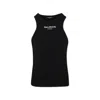 Balmain Logo Cotton Jersey Tank Top In Black