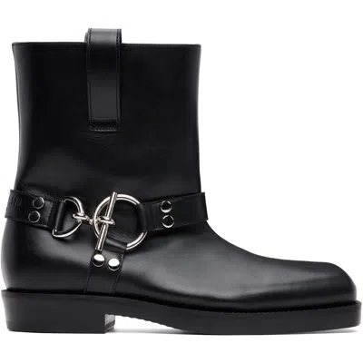 Balmain Black T-bar Calfskin Ankle Boots