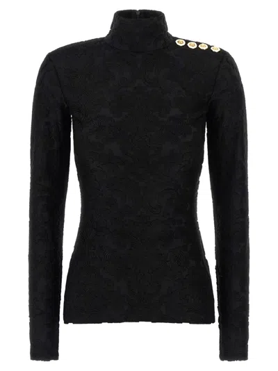 BALMAIN BLACK TOP BAROCCO PATTERN