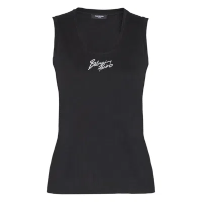 BALMAIN BALMAIN BLACK TOPS WOMEN