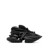 Balmain Neoprene And Leather Low-top Unicorn Sneakers In Black