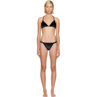 Balmain Black Triangle Bikini In 001 Black