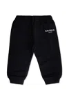 Balmain Black Trousers For Babykids With Logo In Black