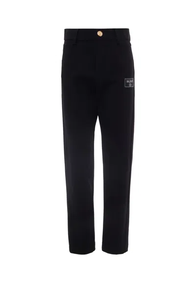 Balmain Kids' Black Trousers For Boy With Logo