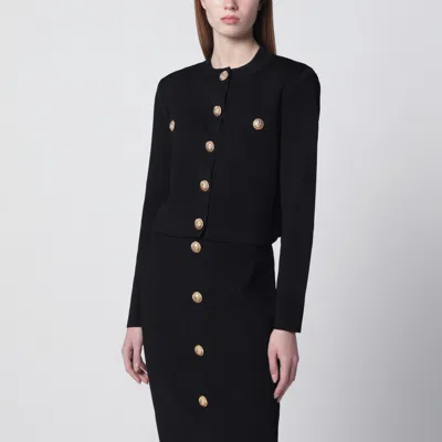 Balmain Black Tweed Cardigan