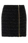 Balmain Tweed Mini Skirt In Black