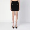 Balmain Black Pencil Mini Skirt With Jewel Buttons In Tweed Woman In Black