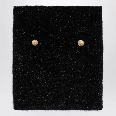 Balmain Black Tweed Miniskirt With Buttons Women