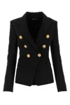 Balmain Double-breasted Black Jacket In Noir