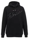 Balmain Cotton Hoodie With Embossed Velvet Logo In Black