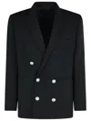 Balmain Black Virgin Wool Blazer In Black